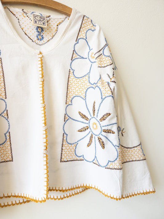 Košeľa Modro-žltá dlhá