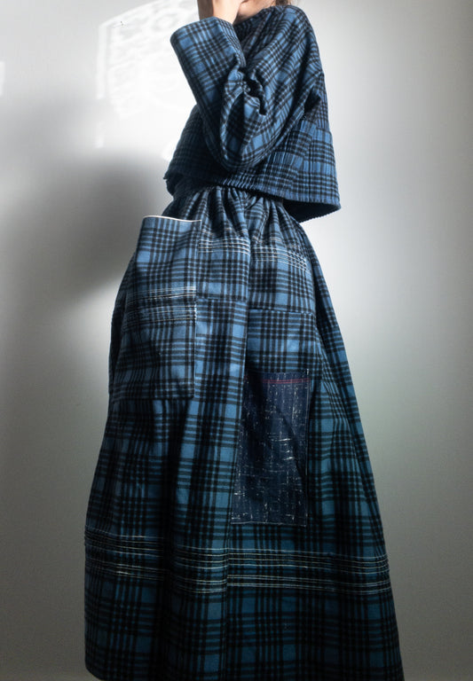 Flanelová sukňa Modrá