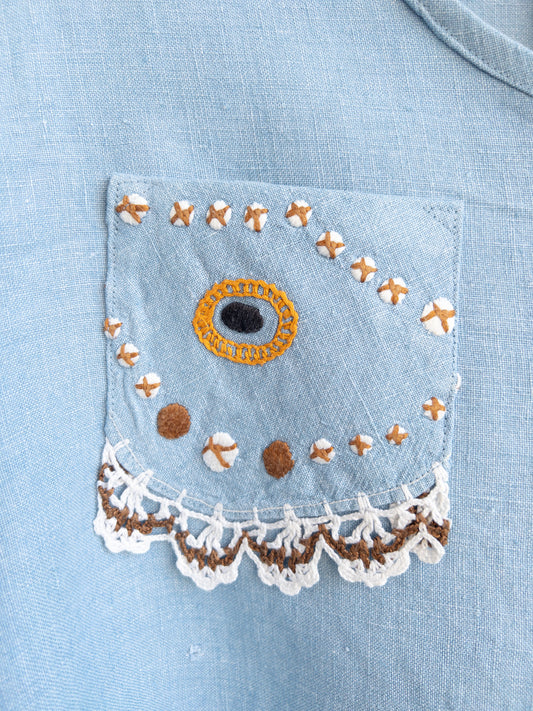 Košeľa Modrá s rukávmi