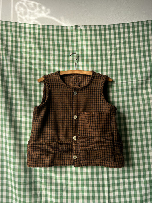 Vlnená vesta Hnedo-čierna